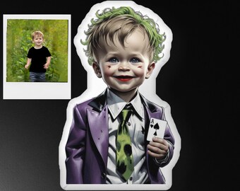 Custom Clown Villain Pillow, Personalized Comic Book Character Decor, DC Fan Gift