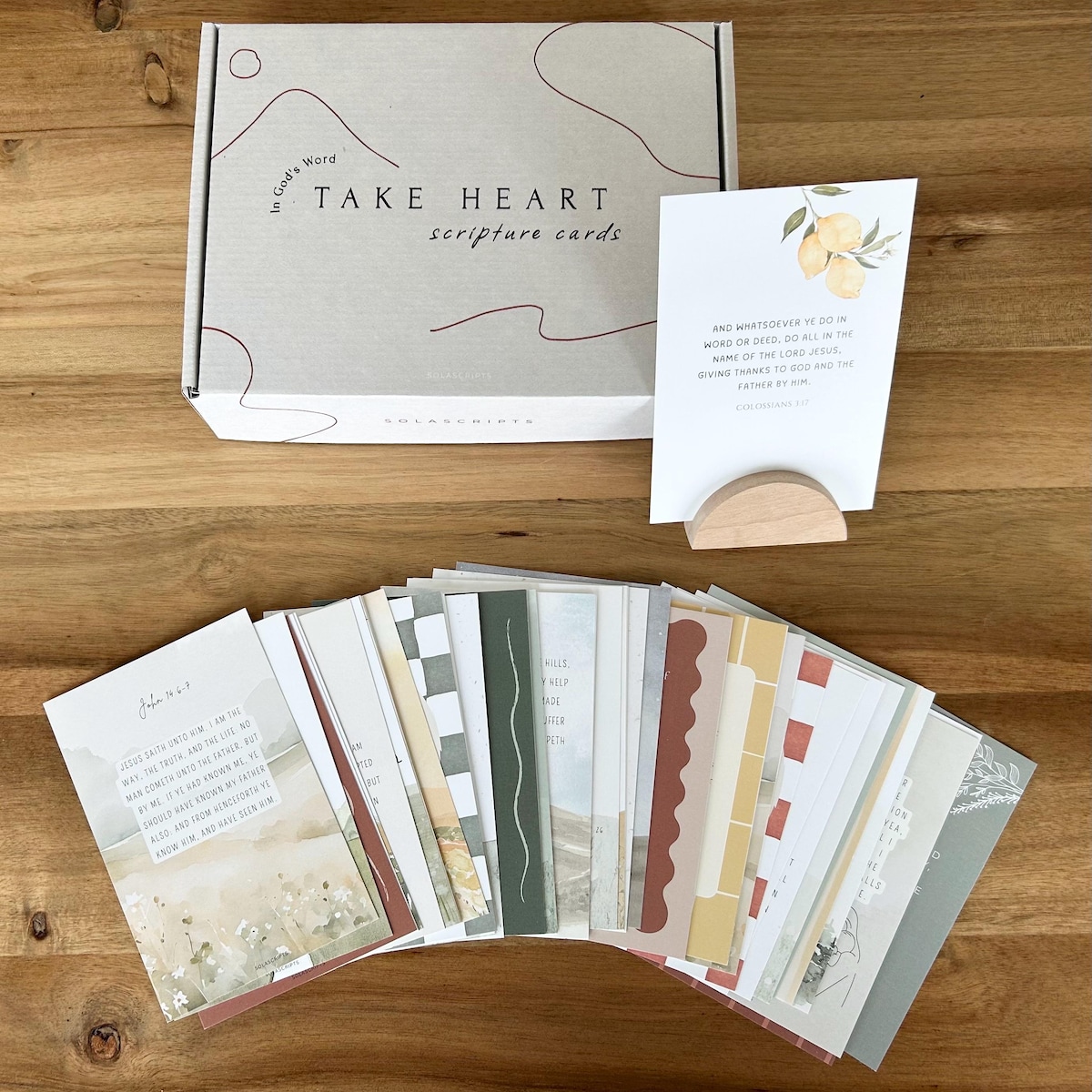 Scripture Memorization Cards With Arch Wood Stand: ESV, NKJV/ Duty Free - Etsy