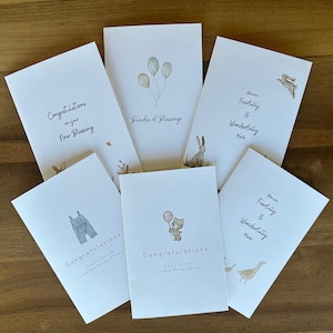 6 christelijke babywenskaarten/nieuwe babykaart/pasgeboren cadeaus/schriftkaarten