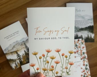 Tarjetas de felicitación cristianas con acuarela floral: cumpleaños y toda ocasión.