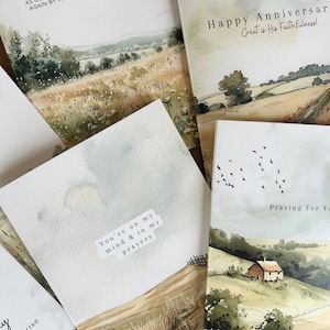 Belle collection de 6 cartes de voeux chrétiennes toutes occasions / intérieur vierge / ministère / anniversaire / mariage / sympathie