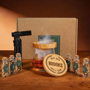 Kit personalizado para ahumar whisky: virutas de madera, potenciador de cócteles, accesorio de bar.