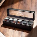 Custom Engraved Watch Box - 6-Slot PU Leather Watch Box, Watch Storage Box for Husband product logo