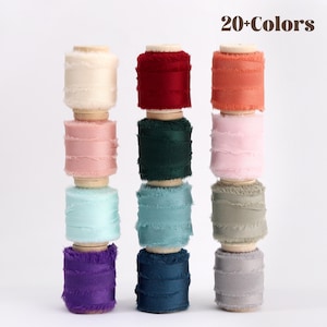40mm Double Side Satin Ribbon - Satin Ribbon, Hand-Torn Raw Wdges, New Year Ribbon, Soft Decoration, Flower Ribbon, Christmas Ribbon