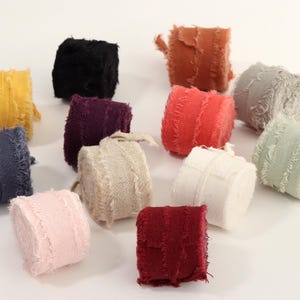 Fita de algodão e linho com borda crua – perfeita para decoração de casamento DIY, fita para embrulhar buquês, fita para artesanato feito à mão