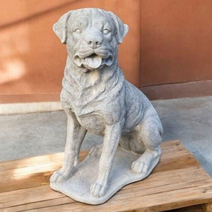 Massive rottweiler dog Stone rottweiler sculpture Dog lover gift Concrete dog statue Pet memorial Rottweiler dog breed