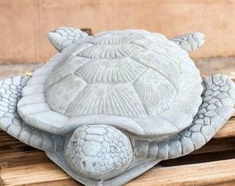 Large sea turtle figure Concrete turtle statue Sea animal art Turtle home decor Animal outdoor decoration Turtle sculpture