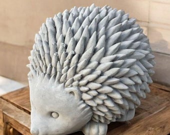 Stone hedgehog figurine Animal outdoor statue Little hedgehog decoration Wild animal ornament Realistic hedgehog