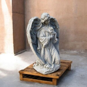 Angel Girl Statue Outside Religious Idea Concrete Cherub Art Stone ...