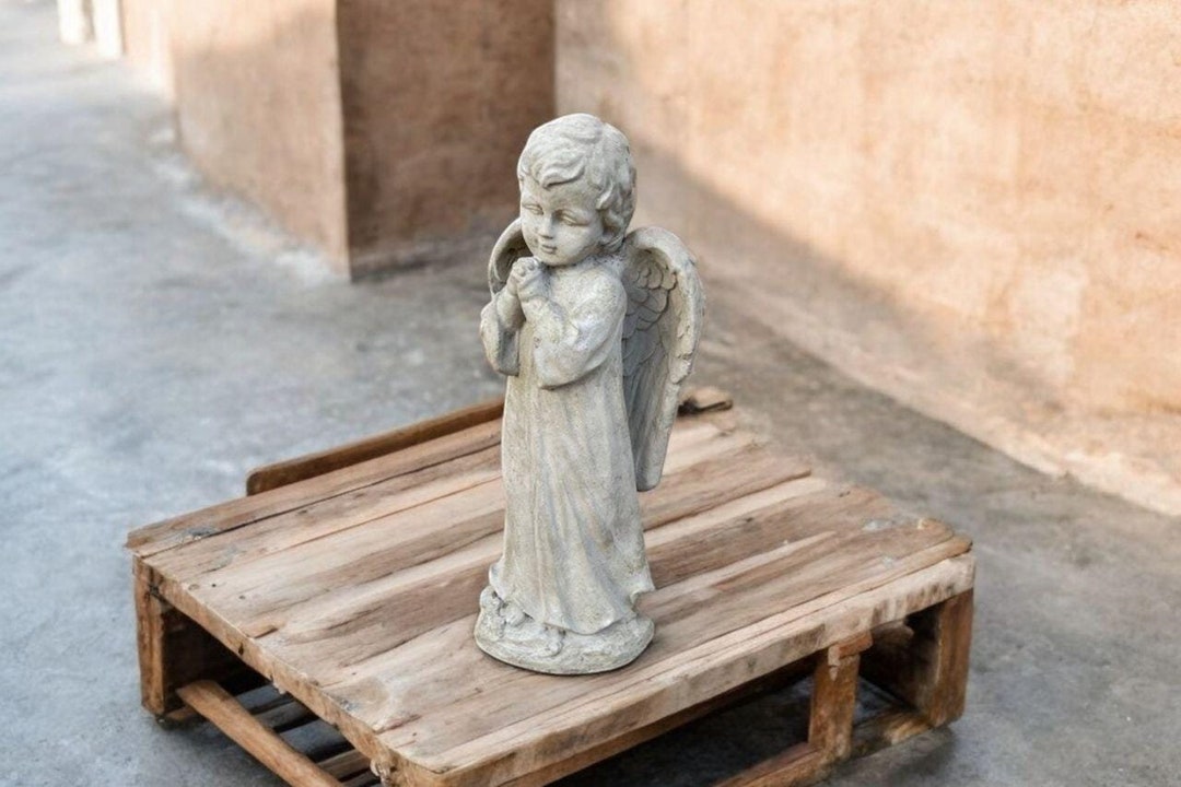 Garden Angel Ornament Religious Home Decor Cherub Stone Sculpture Angel ...