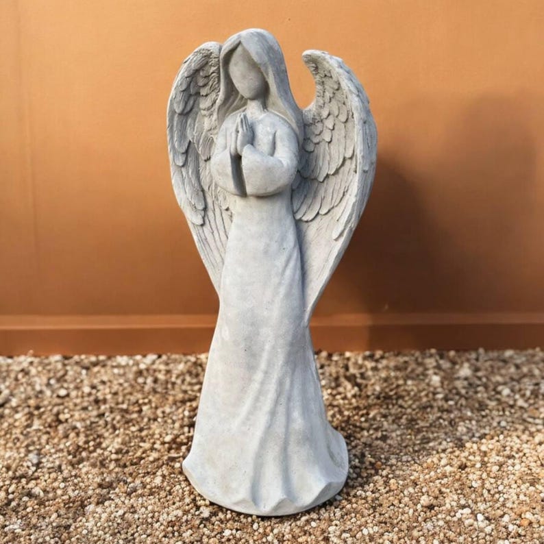 Lawn Angel Figurine Beton Cherub Design Garden Religious Statue Outside ...
