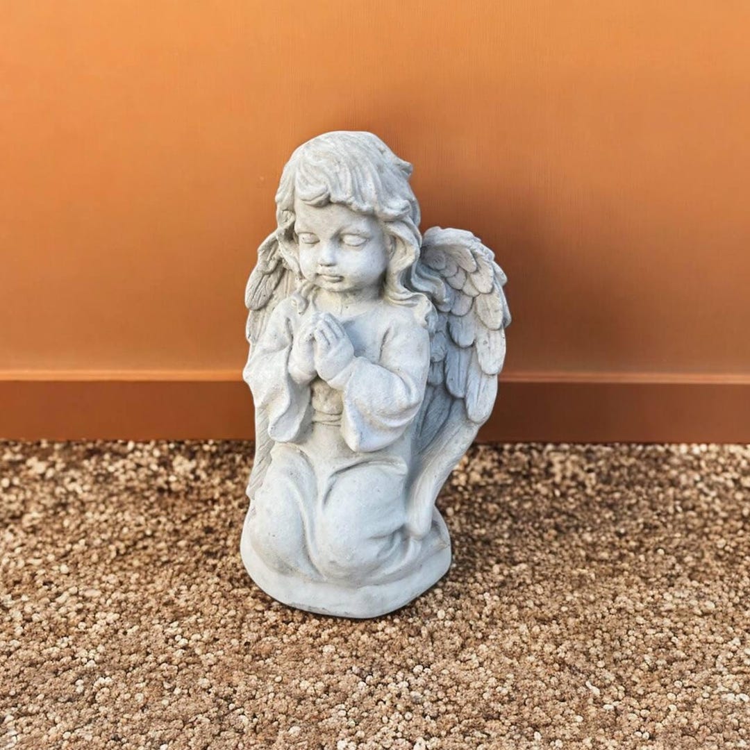 Angel Garden Statue Beton Religious Figurine Stone Cherub Ornament ...