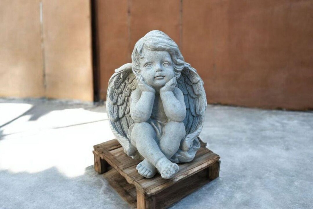 Garden Angel Statue Outside Cherub Decor Garden Angel Ornament Backyard ...