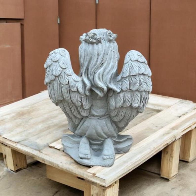 Cement Angel Sculpture Praying Girl With Wings Statue Concrete Angel ...
