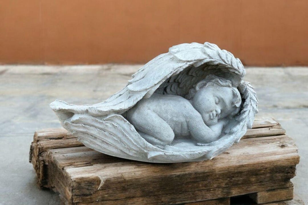 Angel Outdoor Figure Stone Sleeping Baby Angel Backyard Angel Decor ...