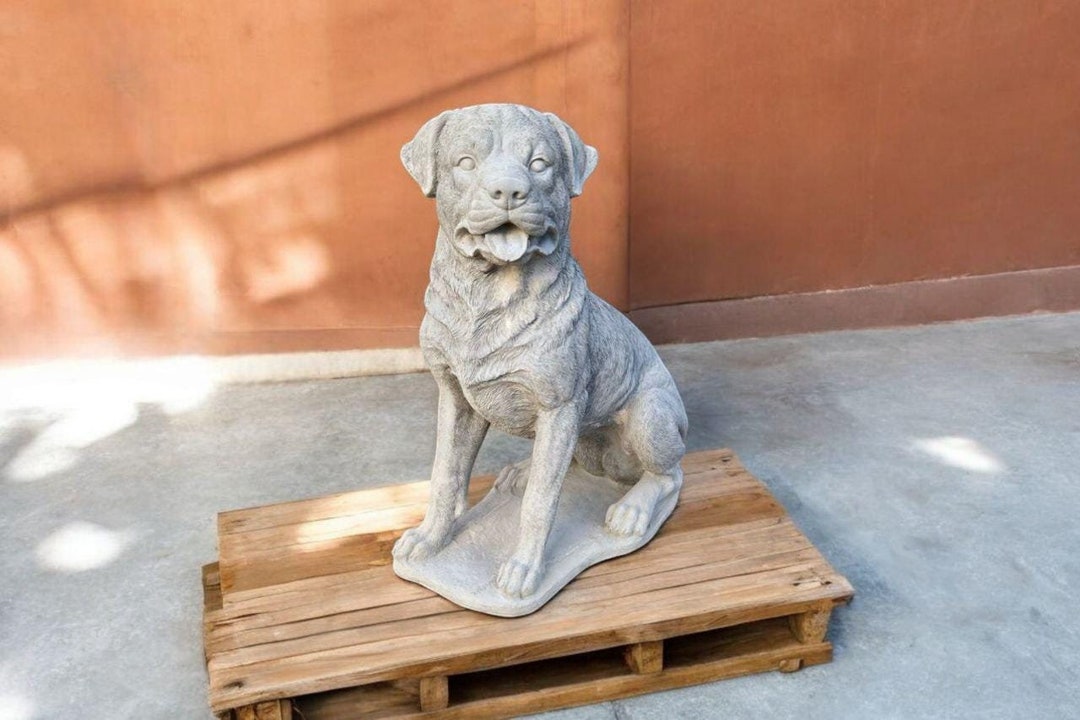 Massive Rottweiler Dog Stone Rottweiler Sculpture Dog Lover Gift ...