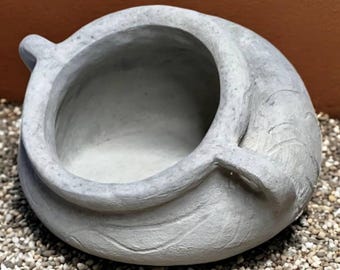 Lawn urn figure Garden planter art Yard plant pot statue Flowers pot idea Urn concrete ornament Home planter sculpture Outside urn decor