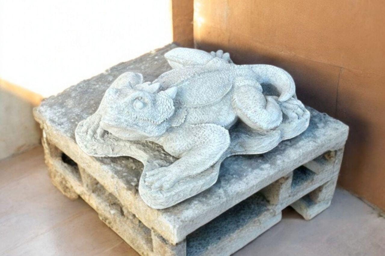 Home Lizard Sculpture Concrete Animal Decoration Backyard Lizard