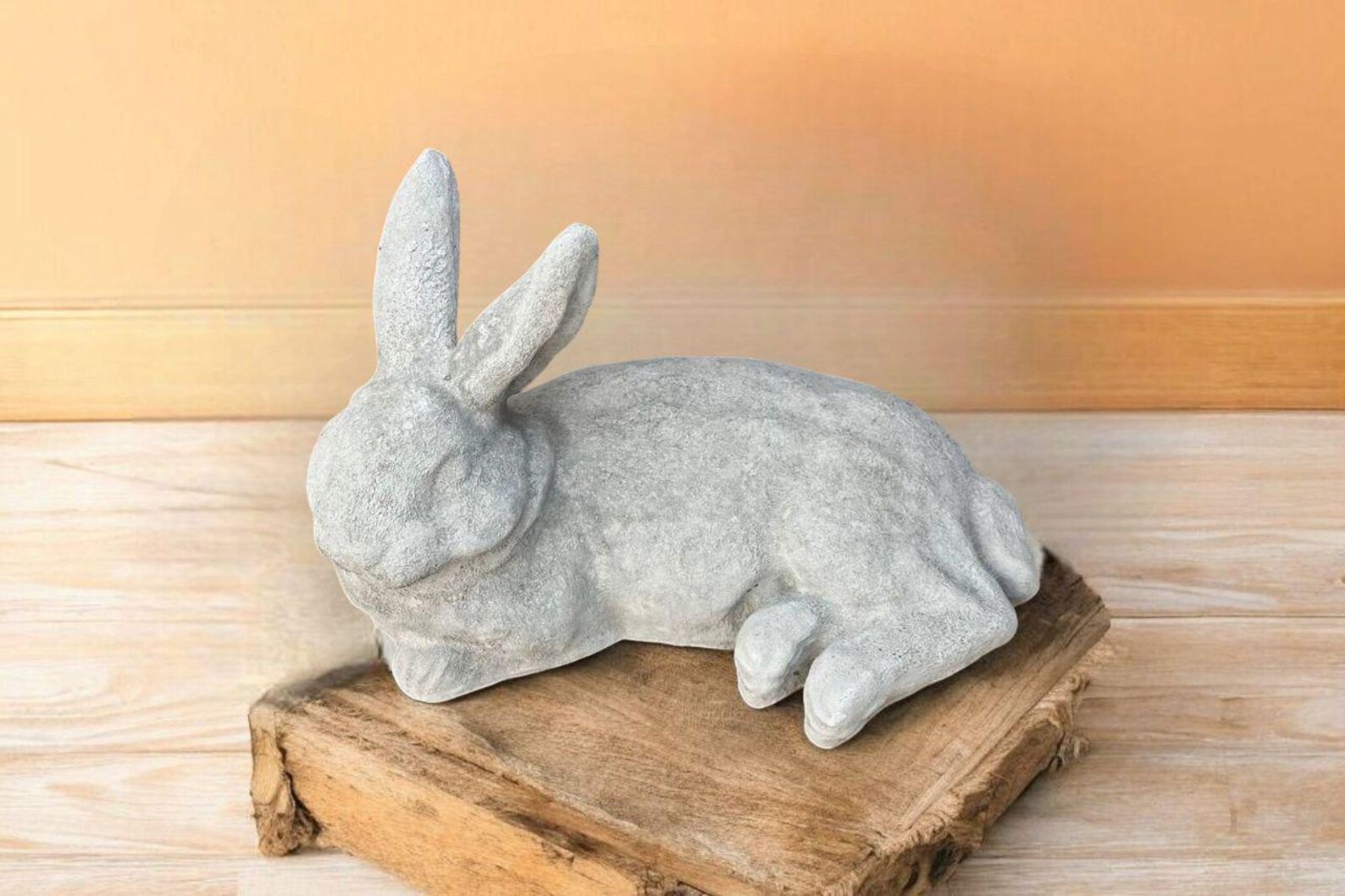 Backyard Bunny Statue Garden Rabbit Ornament Lawn Animal Art Concrete ...