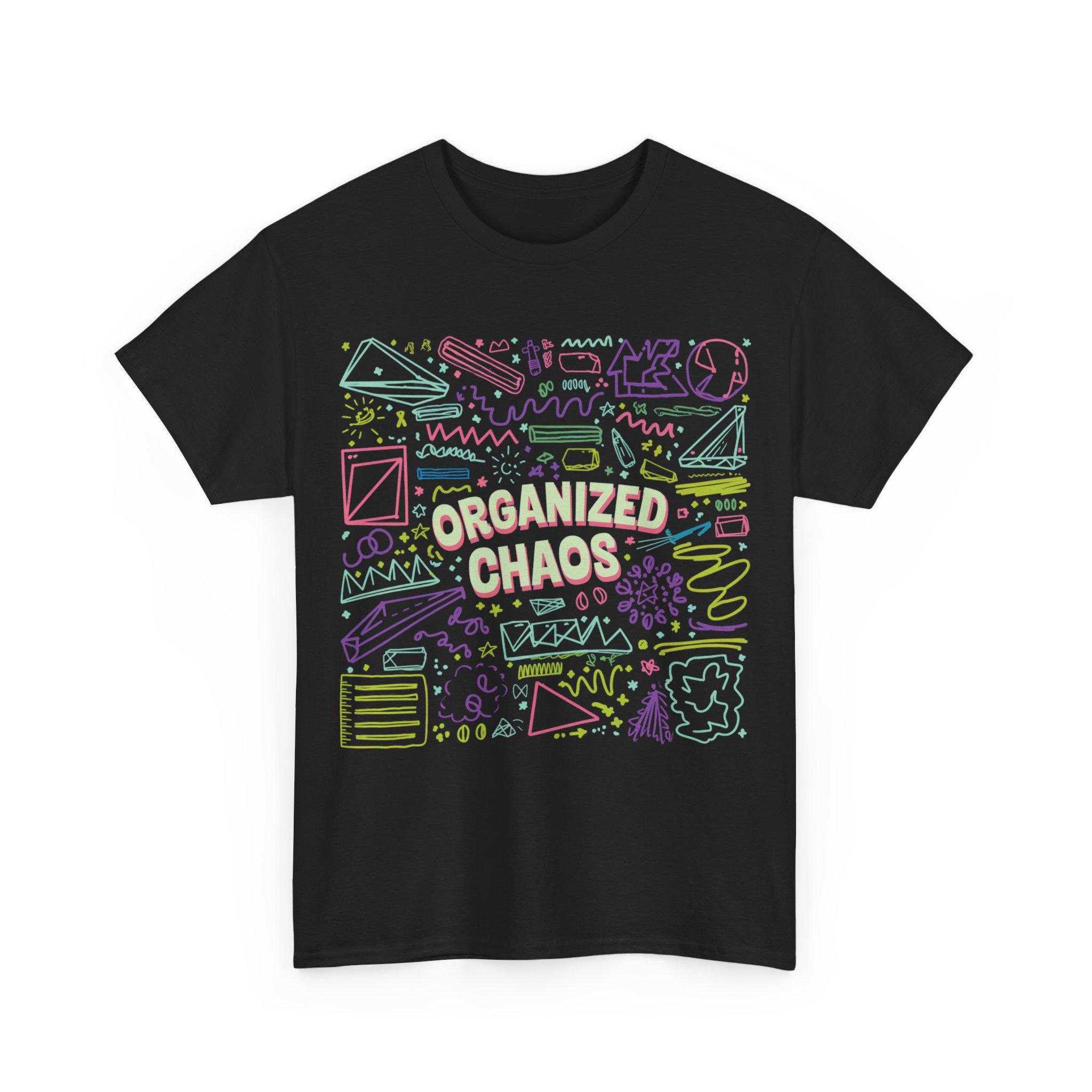 Organized Chaos 80s Trapper Keeper T-Shirt, Neon 80s School Supplies Graphic Tee, Retro Geometric Design Shirt, 80s Nostalgia Apparel