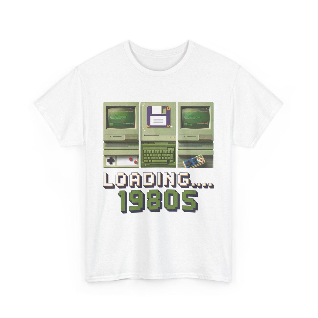 Loading 1980s T-shirt, Pixelated 80s Computer Graphics Tee, Retro Green ...