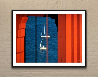 Golden Gate Bridge Segelboote Fotodruck: San Francisco Wall Art