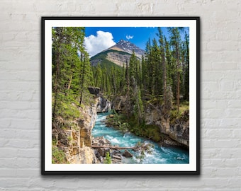 Canadian Rockies Print: Turquoise River, Mountain Landscape Photography