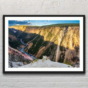 Yellowstone River and Canyon | Waterfall | National Park | Nature | Landscape Photo Print | Photography | Fine Art Print | Wall Decor