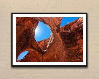 Red Rock Natural Bridge: Peek-A-Boo Slot Canyon Arch Wall Art