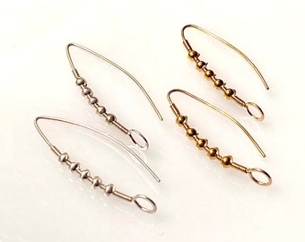 Elegant Curved Stick Earrings in Silver or Gold, Easy Spring & Summer Fashion, Artisan Made Original Creation, Gift for Her