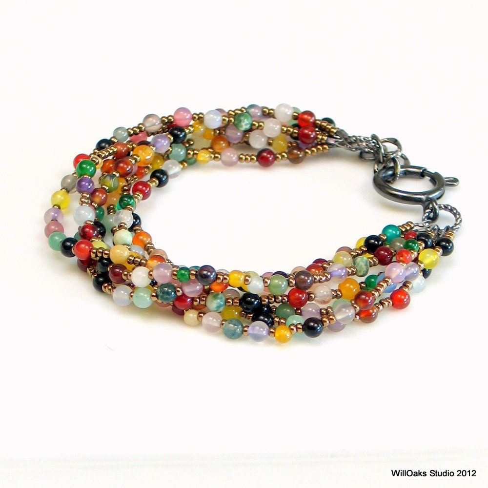 Seed bead 5 piece Multi-colored bracelet set – Splurg'd Studio