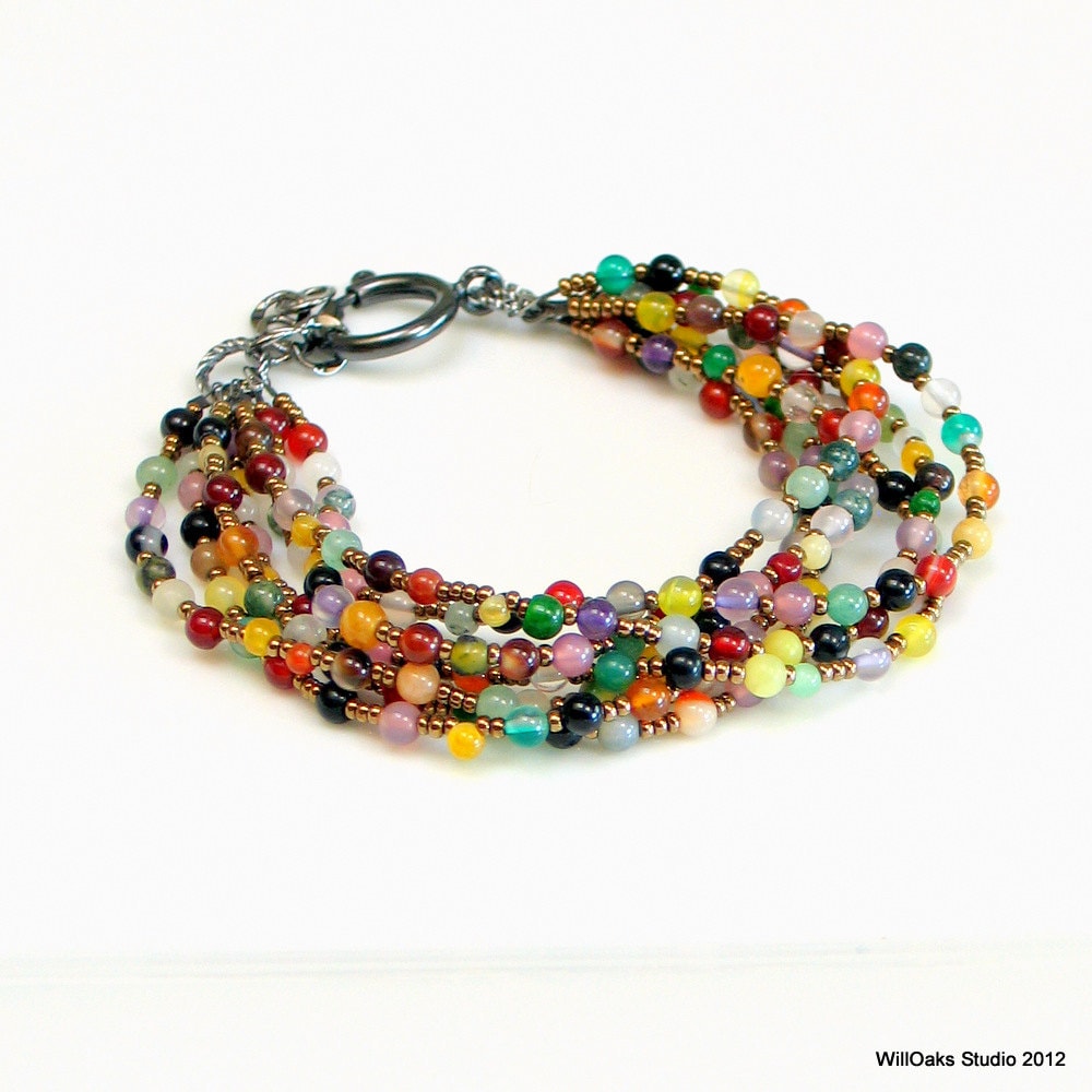 Seed bead 5 piece Multi-colored bracelet set – Splurg'd Studio