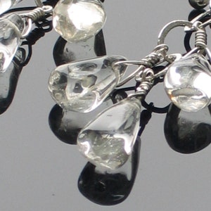 Crystal Quartz Dangle Earrings, Let It Rain, Handmade Triple Raindrops and Sterling Earrings image 3