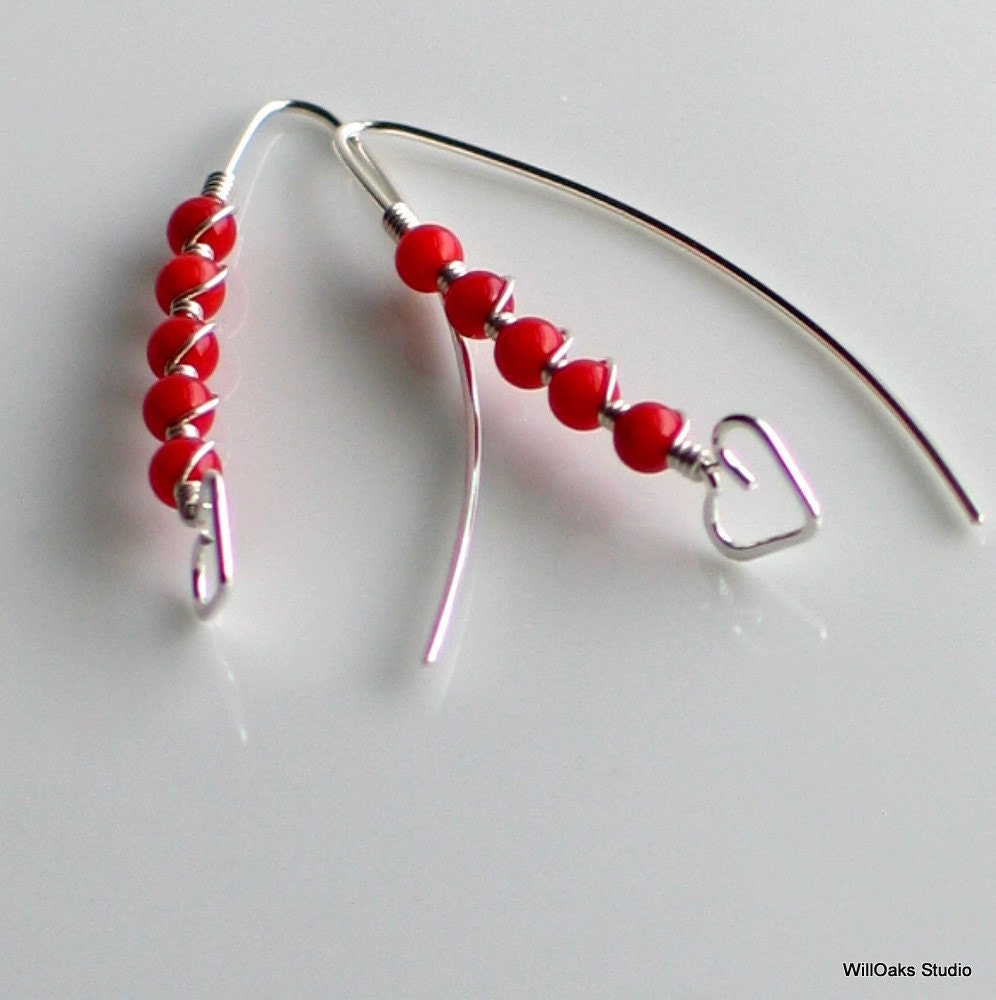 Red Bamboo Coral Earrings | Wood & Royalty