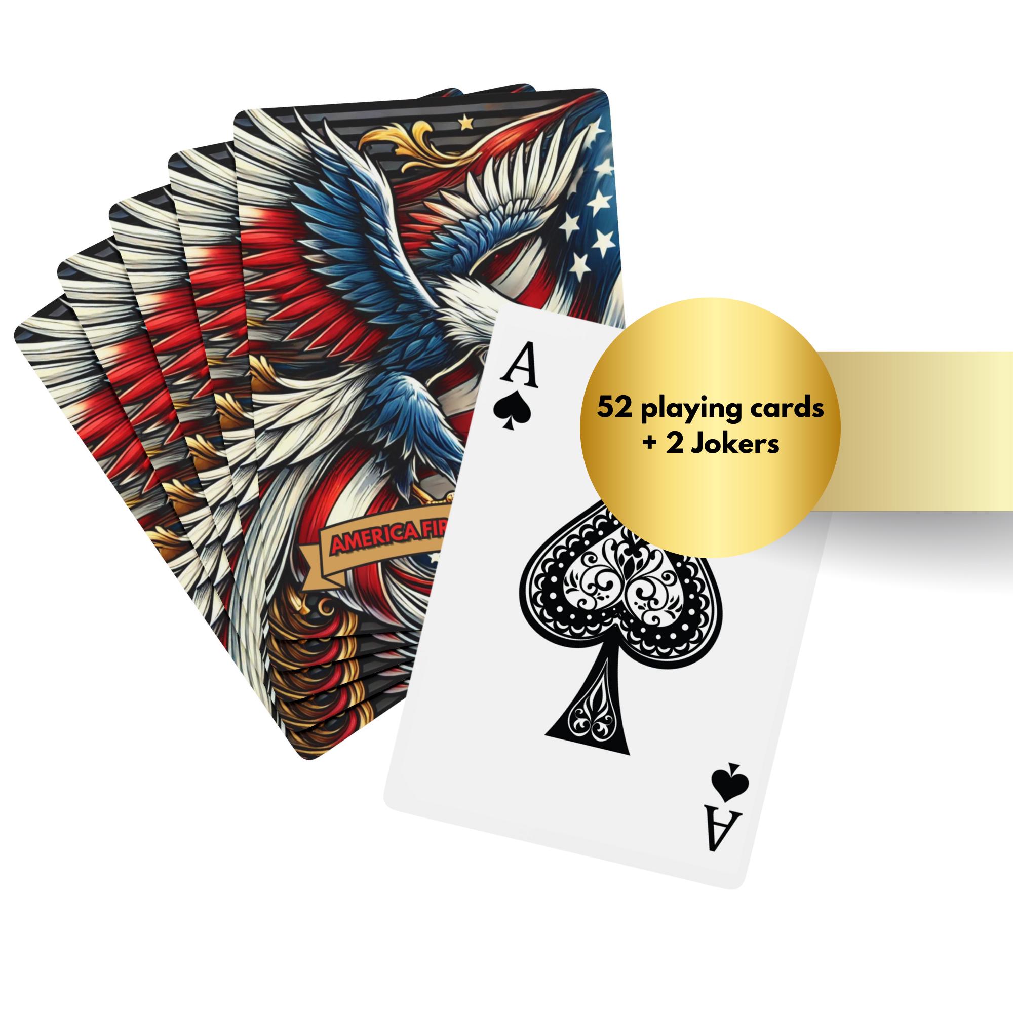 Trump 2024 Patriotic Playing Cards - Gold Eagle & American
