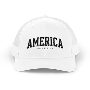 America First Embordered Hat, Trump Hat, MAGA Clothing, Trump Clothing, Trump Hat, America Patriotic Hat, Patriots Hat