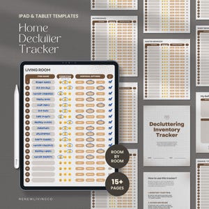 Digital Decluttering Inventory Tracker, Room-by-Room Decluttering Checklist, Home Declutter Planner, Goodnotes, Notability Planner PDF