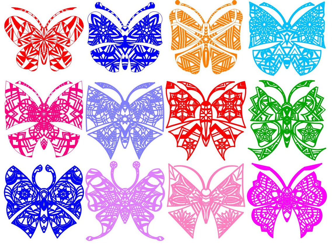 Butterfly paper cutting patterns part 2 for advanced paper etsy