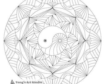 yin yang coloring etsy