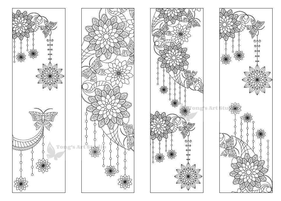4 printable mandala moon coloring bookmarks 018instant etsy new zealand