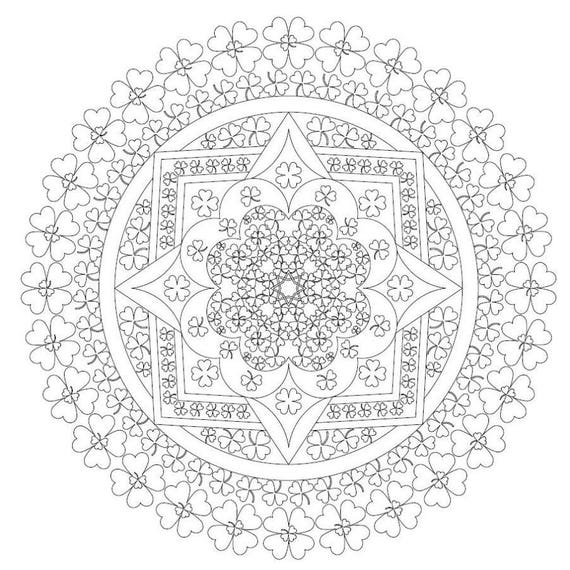 Printable Mandala Coloring 046 2 St Patrick S Day Etsy
