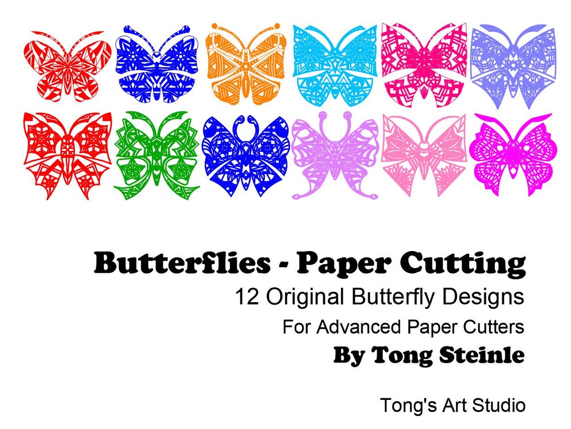 Butterfly paper cutting patterns part 2 for advanced paper etsy