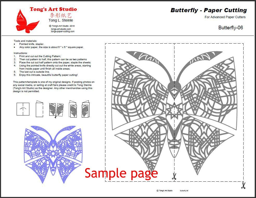 Butterfly paper cutting patterns part 2 for advanced paper etsy