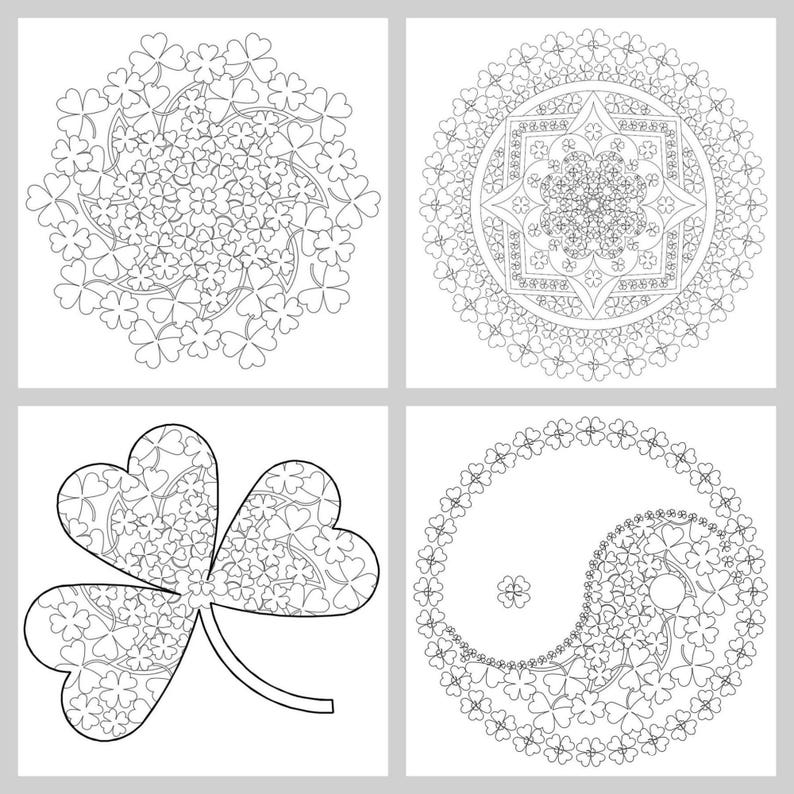 4 Printable Mandala Coloring-046 St Patrick's Day - Etsy
