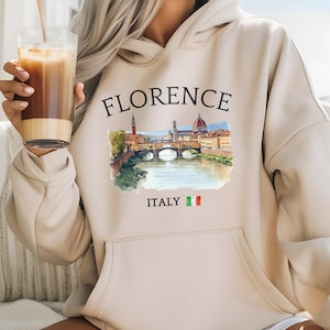 Florence Italy Hoodie, Jewel of Tuscany Hoodie, Florence Lovers Hooded Sweatshirt, Europe Italy travel Pullover, Gildan 18500 Travel Hoodie