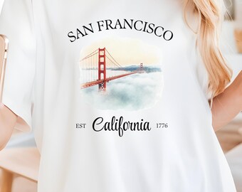 San Francisco California T-shirt, Golden Gate Bridge Tee, San Francisco Lovers Shirt, West Coast Travel Top, Comfort Colors® Tshirt