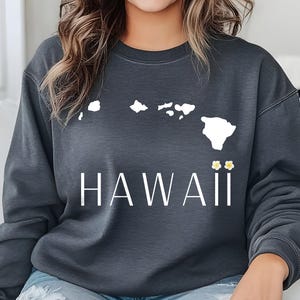 Hawaiian Islands Sweatshirt, Gildan 18000 Sweatshirt, Aloha Gift, Hawaii Beach, Travel Lover Gift, Cozy Pullover