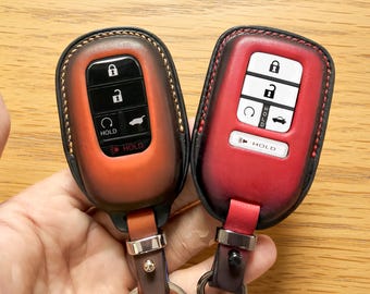 Funda de cuero para llave de Honda Accord CR-V Civic Pilot Passport Odyssey HR-V Ridgeline Fit City BR-V EX-L Sport Touring EX Si Type R Hybrid