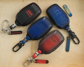 Individuell angefertigte Leder Schlüsselanhänger Abdeckung für TOYOTA GR Corolla, Corolla Altis, Cross & Full Serie | Personalisierte Name Logo Schlüsseletui