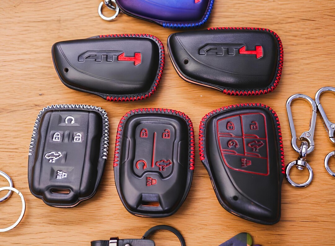 GMC Sierra 1500 Yukon Canyon AT4 Denali Leather Key Fob Cover, off Road ...